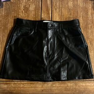Black Faux Leather Mini Skirt